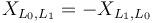 X_{{L_{0},L_{1}}}=-X_{{L_{1},L_{0}}}