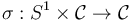 \sigma :S^{1}\times {\mathcal  C}\to {\mathcal  C}